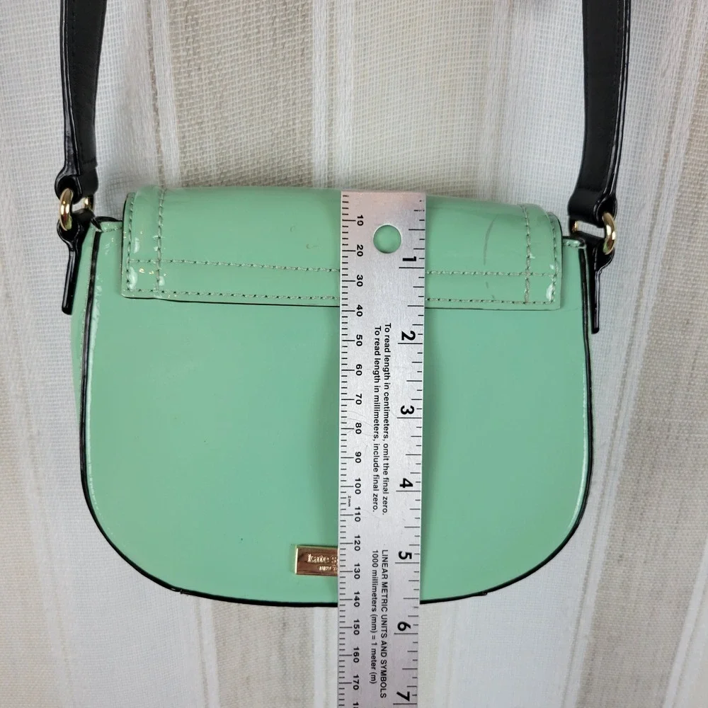 Kate Spade Jade Chelsea Park Crossbody‎ Bag Purse Mint Green Black Leather